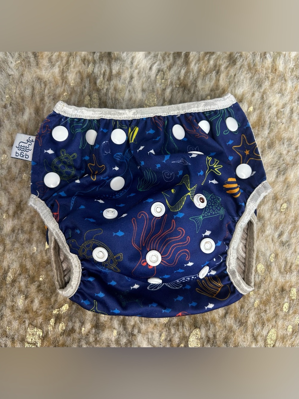 5 for $25🔥Beau & Belle Sea Print Reusable Swim Diaper 0-36 Months